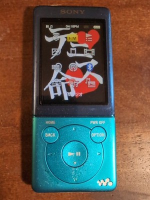 Sony Walkman NW-S774 MP3 Player 8GB Teal Blue Tested Japanese Menus Bluetooth 