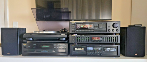 Onkyo Vintage Stereo HiFi System TX-902 EQ-201 CP-101A CD Cassette Polk Speakers