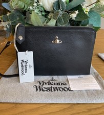 Vivienne Westwood Saffiano Leather Clutch Bag