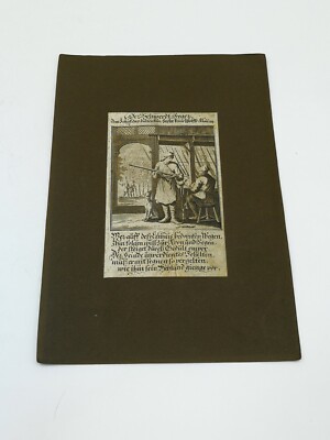 ANTIKER DRUCK KUPFERSTICH DER SCHWERTFEGER 17TES JAHRHUNDERT 17x24,5cm