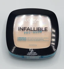 L'Oréal Infallible Pro-Glow Foundation Pressed Powder Makeup-21 CLASSIC IVORY