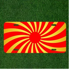 Custom Personalized License Plate Auto Tag With Red And Yellow Sun Art NEW