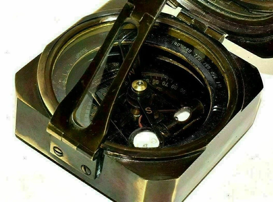 Brújula de latón vintage Kelvin & Hughes Londres 1917 brújula estilo náutico marino Foto 2 de 4
