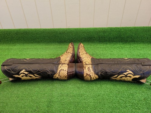 9.5 D ⭐ VINTAGE ⭐ JUSTIN ⭐ GOLDEN PYTHON ⭐ SNAKE ⭐ EXOTIC ⭐ RARE ⭐ WESTERN BOOTS - Picture 18 of 24