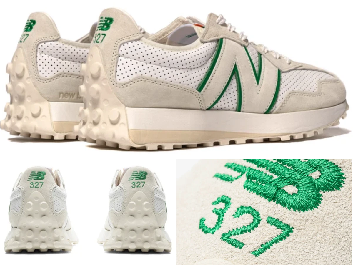 New Balance Casablanca 327 Suede-Trimmed Shoes White 42,5 |