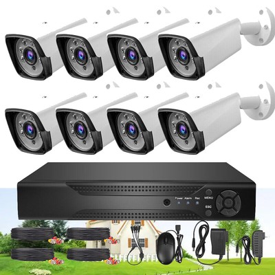 5MP Lite 8CH DVR 1080P Security Camera System Outdoor H.265+ Home CCTV Kit IP66