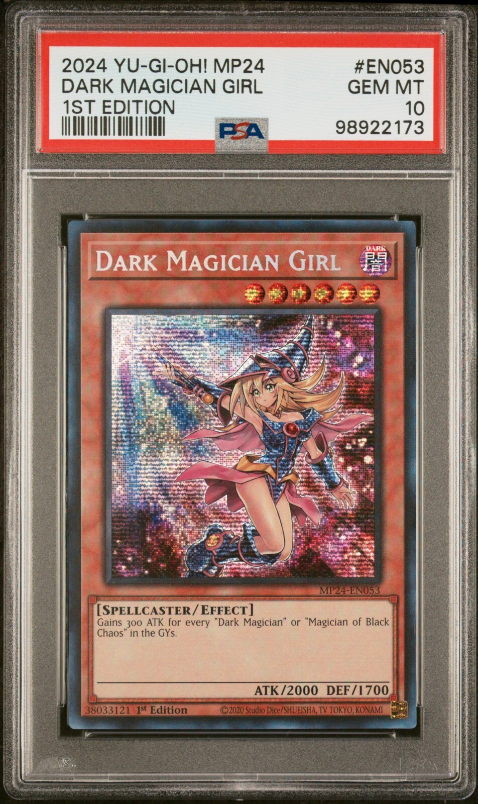 YuGiOh Graded Card Yu-Gi-Oh! PSA 9 MP24-EN009  25th Quarter Century Secret  Rare (QCR) Dark Magician Girl