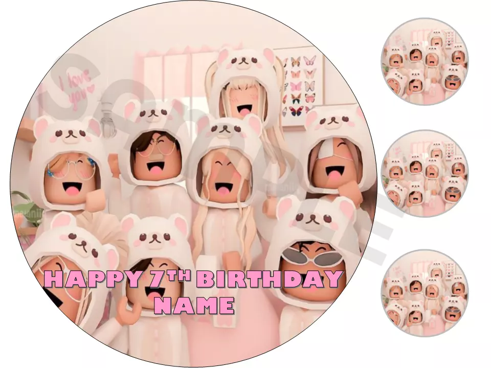 ROBLOX GIRL'S PARTY edible Cake topper A4 Icing Wafer