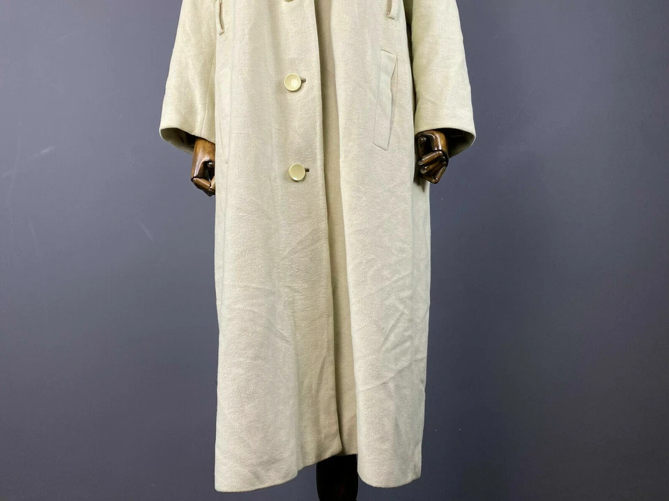 Marc Cain Beige Coat Wool Over Length Large Overcoat Coat XL US 16-18 UK 20-22 - Image 3 of 4