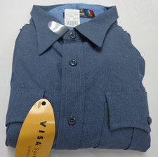 NEW Flying Cross French Blue Hidden Zipper Uniform Shirt Polyester 22 - 35