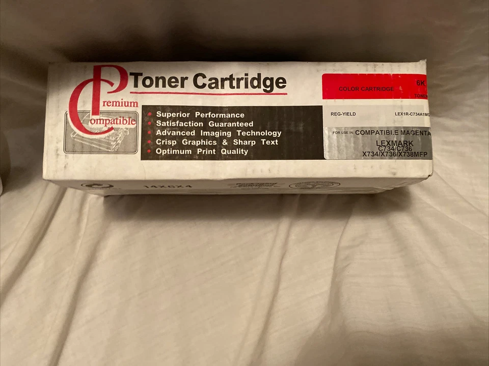 LEXMARK COMPATIBLE TONER CARTRIDGE MODEL C734A1MG MAGENTA Color 6k C734, C736 - Image 4 of 4