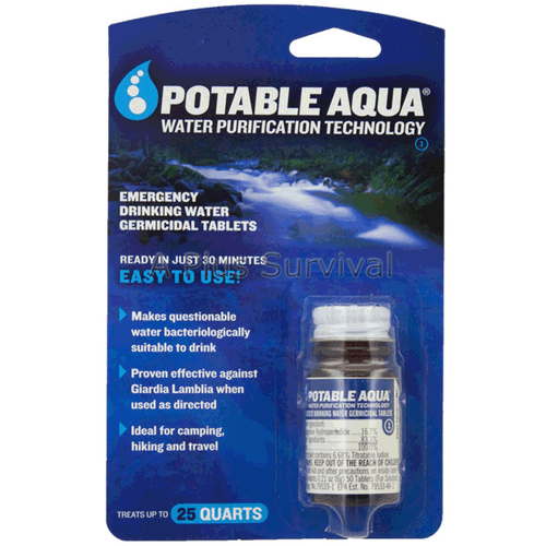 250 Potable Aqua Emergency Military Water Iodine Purification Pills