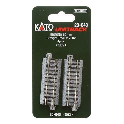 NUEVO Kato 62mm Pista Recta (2 7/16") (4 piezas) UniTrack N Escala 20-040 - Imagen 1 de 1