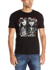 Lucky Brand Kiss Tour 79 Rock n Roll Men's Tee Shirt Black MADE IN USA NEW L
