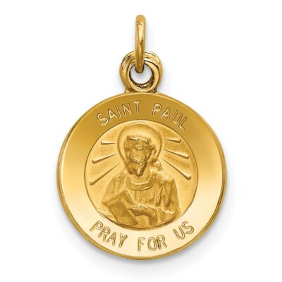 14K Yellow Gold Saint Paul Medal Charm 12mm width | eBay