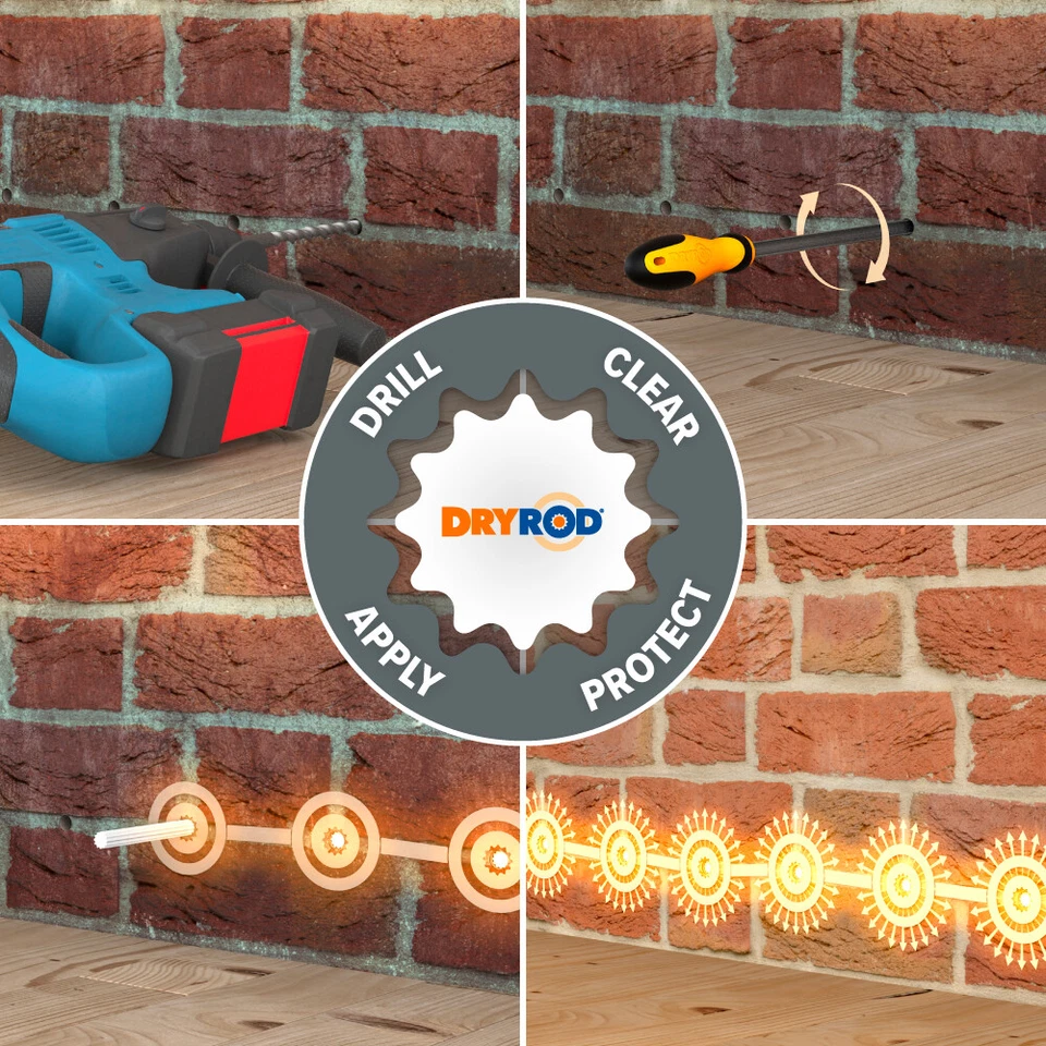 Dryrod Damp Proofing Rods DPC – Wall Rising Damp Course Treatment – BBA Approved - Image 4 of 4