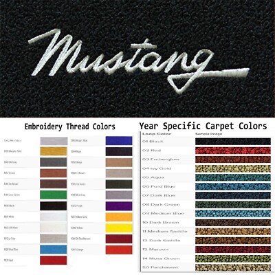 ACC 1968 Ford Mustang Custom Mustang Script Logo 4pc Loop Floor Mats