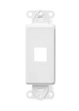 1-Port Decora Style Keystone Jack Wall Plate Insert Single Hole - White