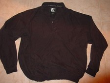 Mens L Footjoy FJ Golf Pullover Jacket Coat Long Sleeve LARGE Black