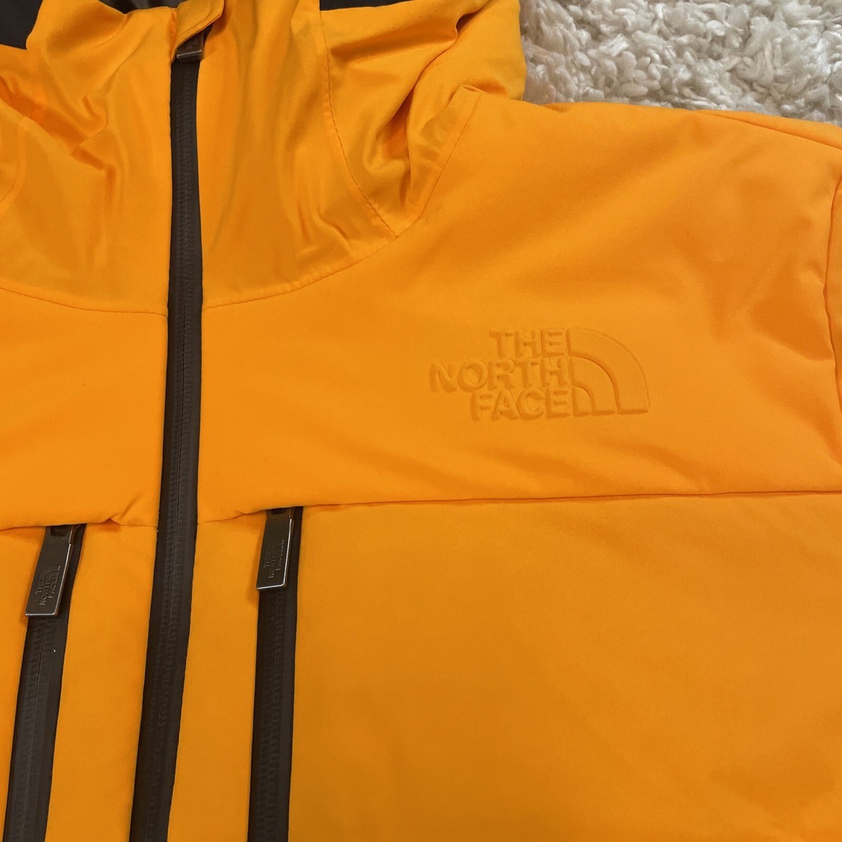 North Face Men's Validity Down Jacket Yellow Orange Black Mens