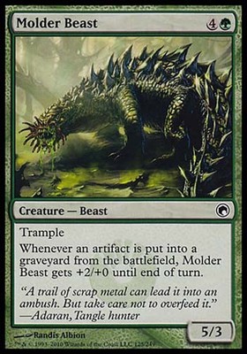 1x FOIL Molder Beast Scars of Mirrodin MtG Magic Green Common 1 x1 Card Cards