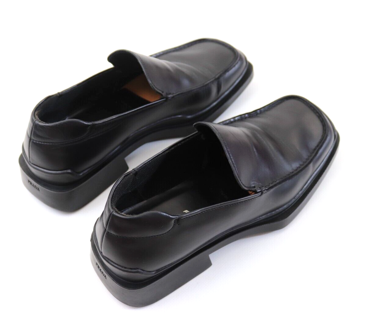 99aw archive prada leather square loafer