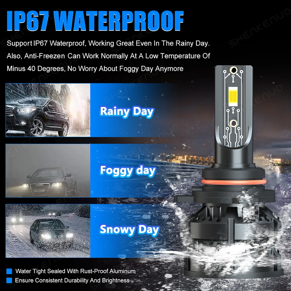 Kit de bombillas de faros LED 9012 para Ford Edge Taurus Police interceptor sedán 6000K Foto 2 de 4