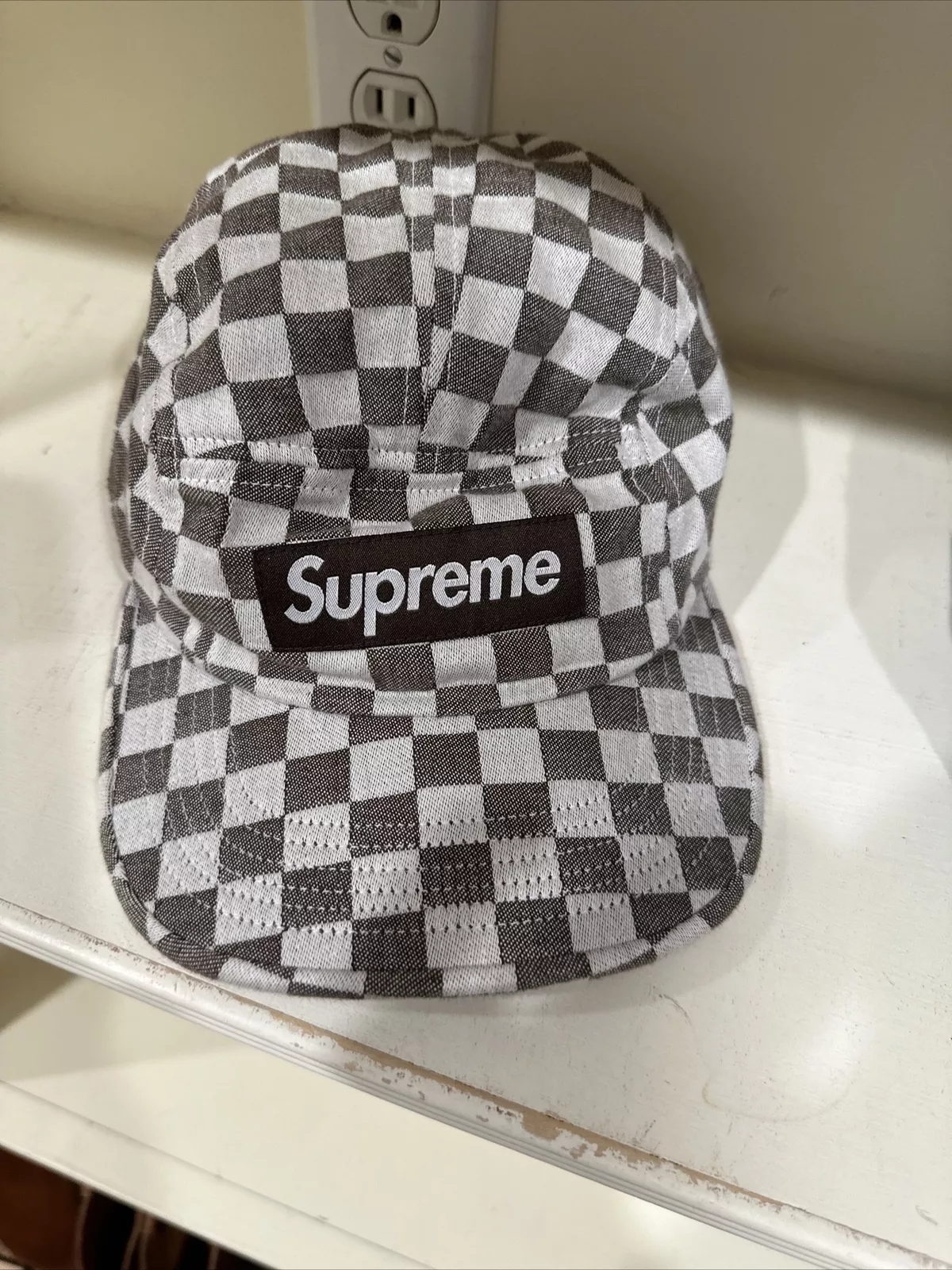 CAPUCHON DE CAMP LOGO SUPREME PRINTEMPS ÉTÉ 2018 SS18 NOIR BLANC BOGO NEUF