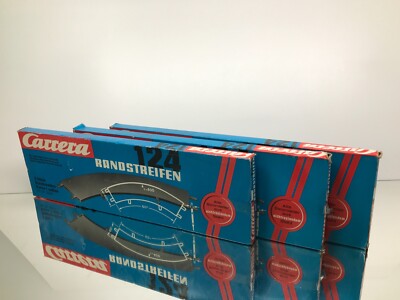 3x CARRERA 124 20601 3 BEND BORDER 1 (OUTER) SLOT CAR TRACK PARTS - GOOD IN BOX