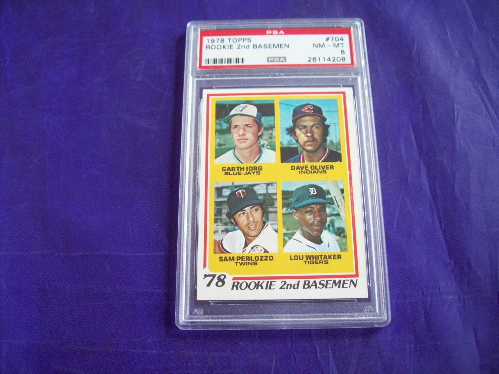 1978 TOPPS #704 ROOKIE 2ND BASEMEN WITH LOU WHITAKER PSA 8