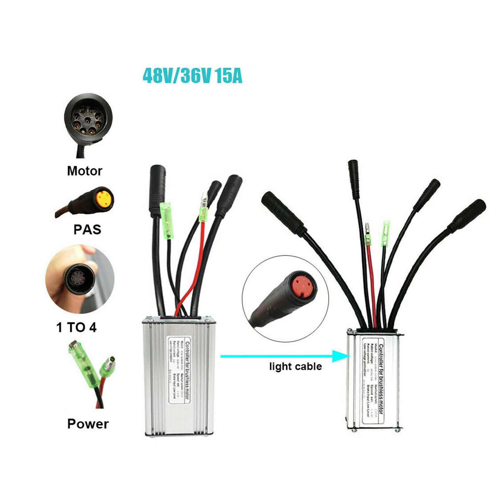 36 Direct store favorite 48V KT-15A Waterproof Plug 350W Brushless Controller 250W For