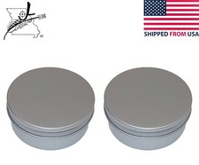 2x 3.75" Diameter Aluminum Tin Can Bare Screw Top New Containers Storage Cream