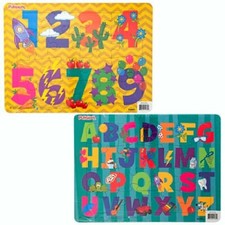 2 Letters Numbers Alphabet Counting Jigsaw Framed Puzzles 24 Pieces 8"X10" Piece