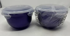 Lock N Lock Food Storage Containers Nestable Bowls 2 Piece Set Purple
