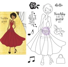 Julie Nutting - Kamirah 9pc Doll Cling Stamp Prima Marketing Mixed Media 913496