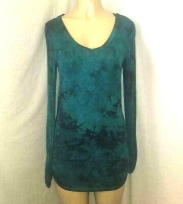 One Soul Collection Green and Black Tie Dye Tunic Medium