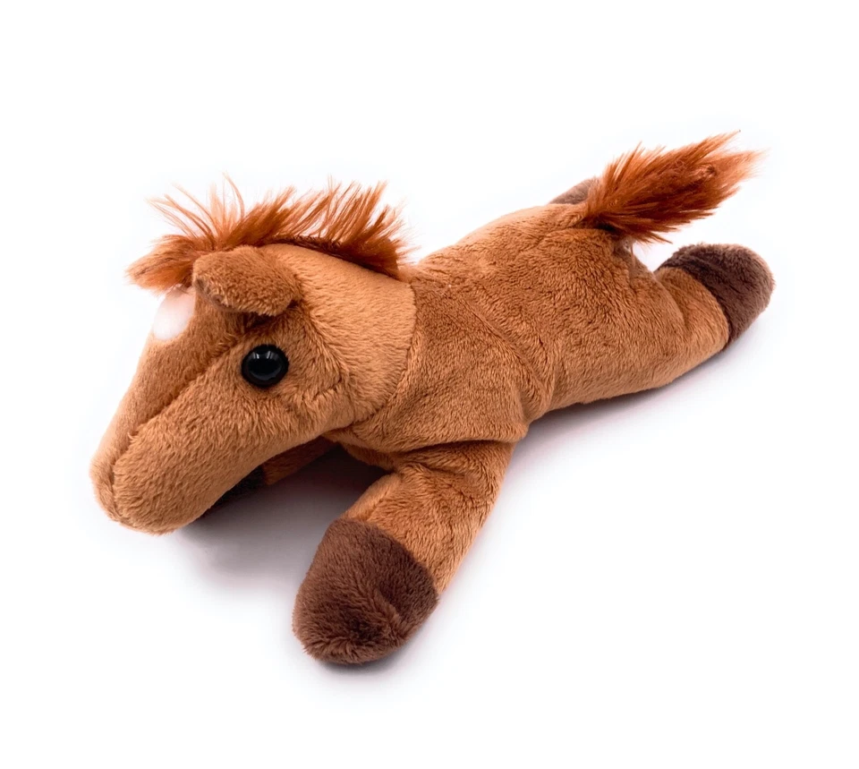 Plüschtier Stofftier Kuscheltier Reittier Ross Pferd Länge 19 cm Braun - Bild 2 von 3
