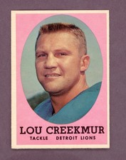 NM SET BREAK 1958 LOU CREEKMUR TOPPS FOOTBALL CARD #81