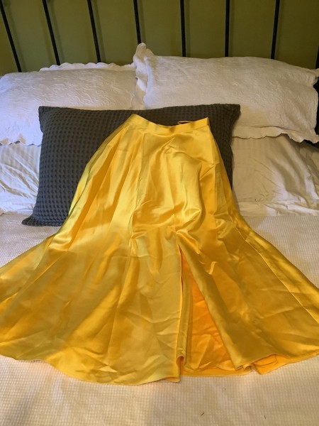 Long Satin Bright Yellow Maxi Skirt By De Ethnic 6