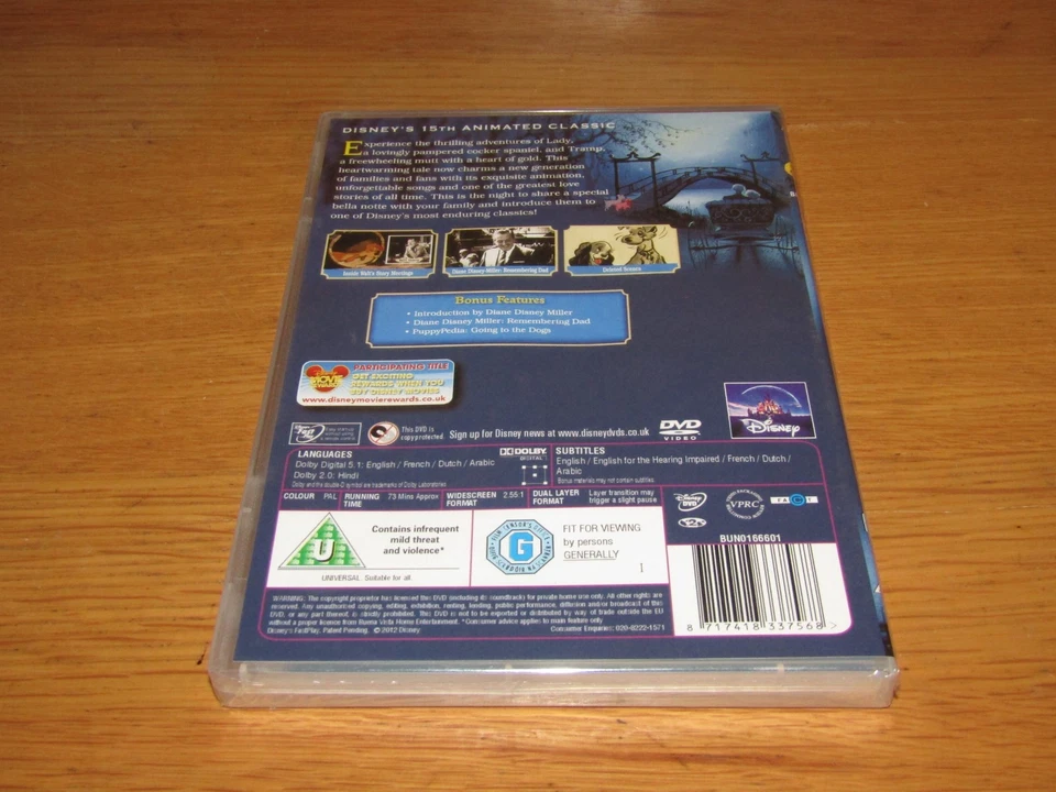 Lady And The Tramp DVD, Diamond Edition, Brand New Sealed - Image 2 of 2