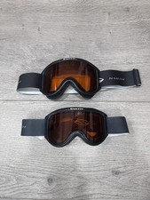 Lot of 2 Smith Ski Snowboard Goggles Black Frames Amber Lenses Adjustable Straps