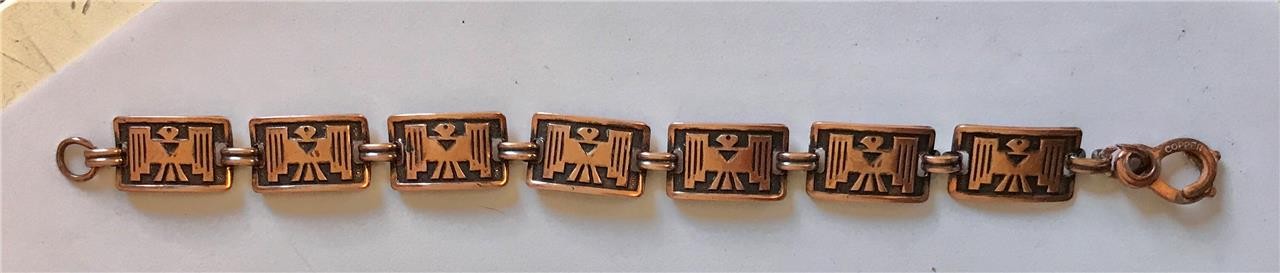 Vintage Mid Century Solid Copper Thunderbird Link… - image 6