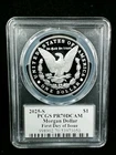 2025 S PROOF SILVER MORGAN DOLLAR PCGS PR70 DCAM FDOI DAVID HALL  LABEL 7511