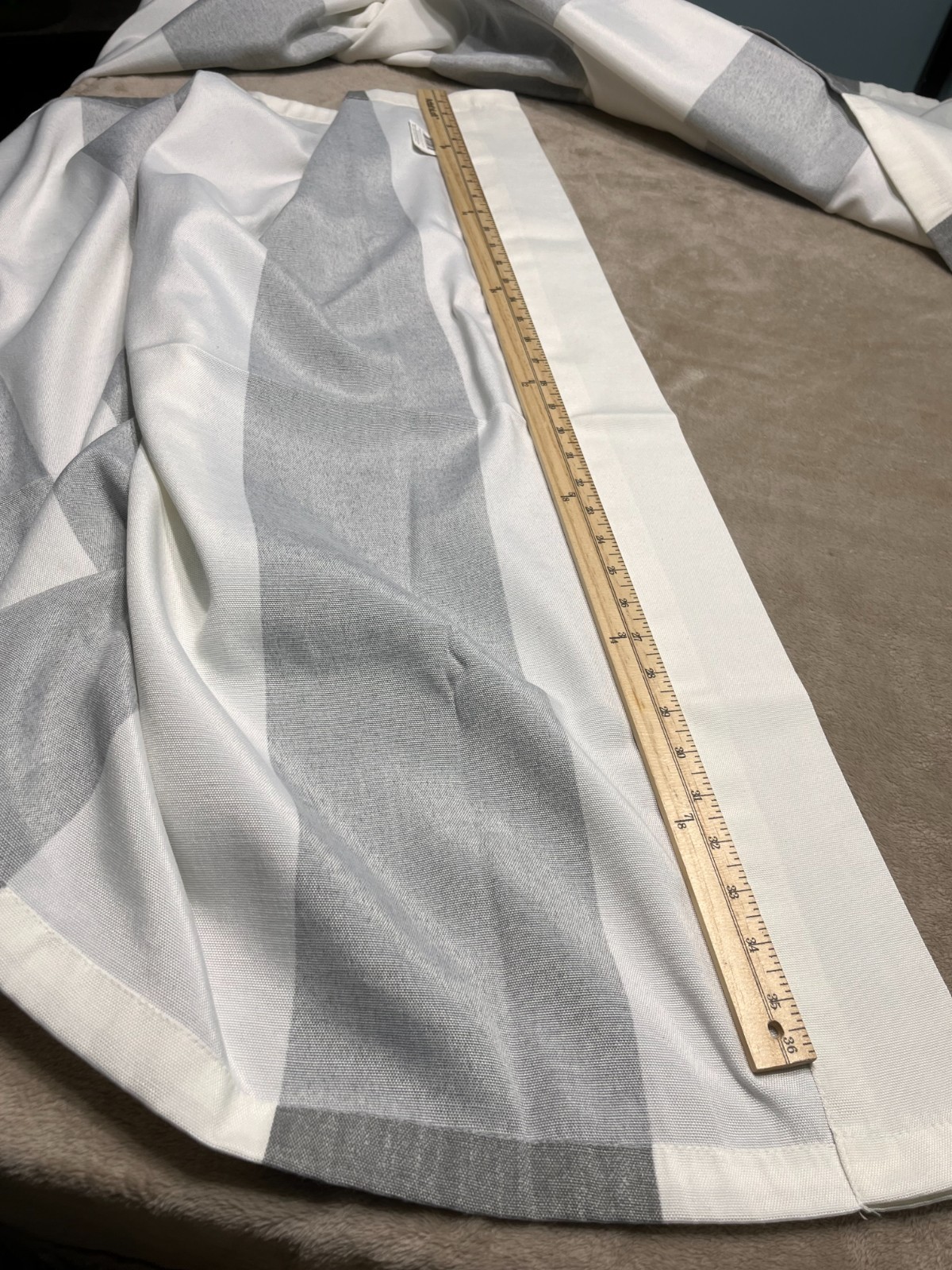 Mainstays-Curtain Panels Set of 2 Gray/ White Stripe approx. 38 x 84 each panel