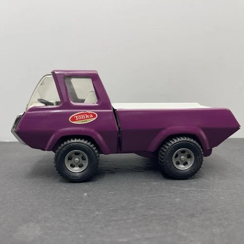 1960s Tonka Purple Taupe Rims Pick Up Truck Clean - No. 53010 - 8 1/2” (1737)