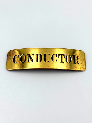 Vintage Railroad Brass Conductor Hat Badge