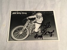 Billy Gray Speedway Motorcycle Racer Signed Photo Vintage Original
