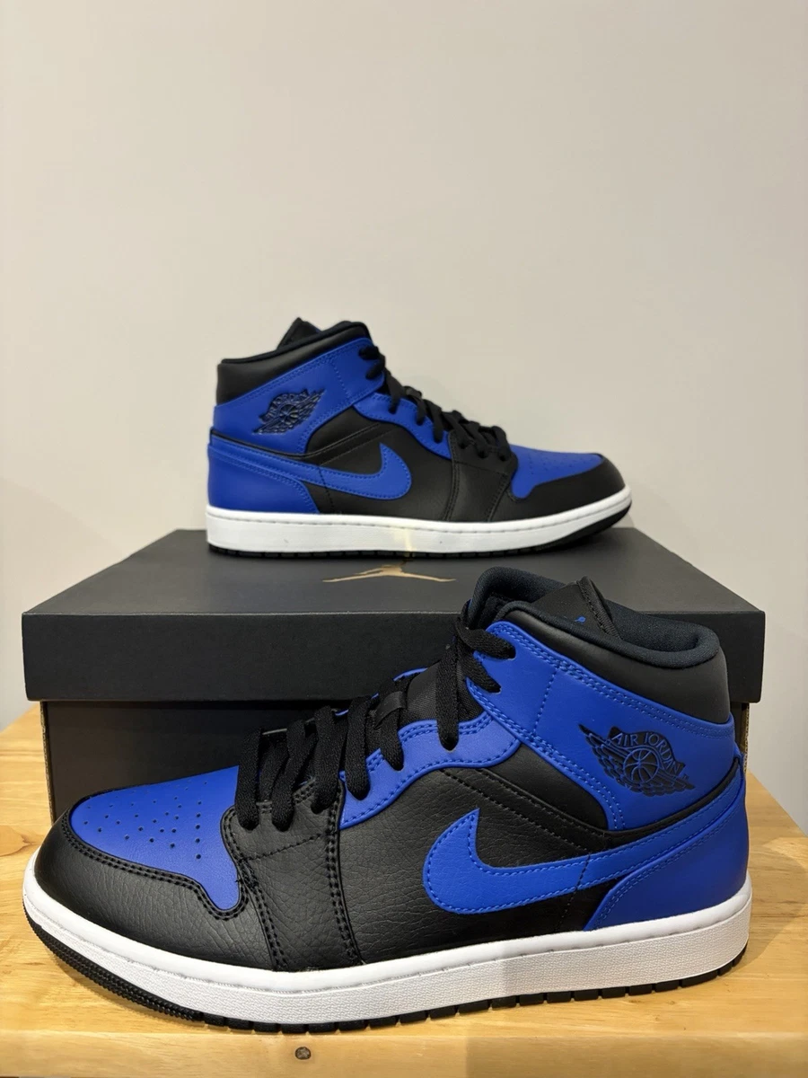 Jordan 1 Mid Black Hyper Royal for Sale | Authenticity Guaranteed