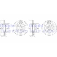 2X Delphi Bremsscheiben 284Mm BelÜFtet Vorne Passend FÜR Alfa Romeo 145 146