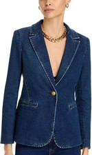 NWT- Alice  Olivia 'Macey' Stretch-Denim Blazer Jacket, Love Train - Size 4